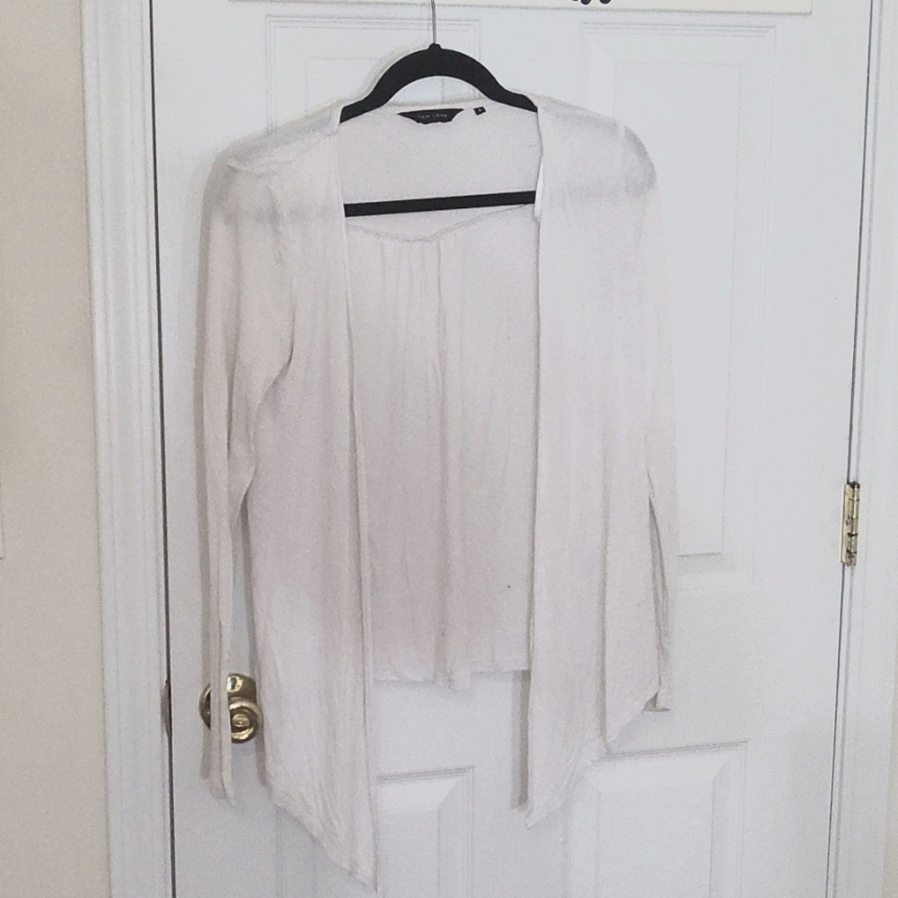 Small White Open Drapey White Cardigan